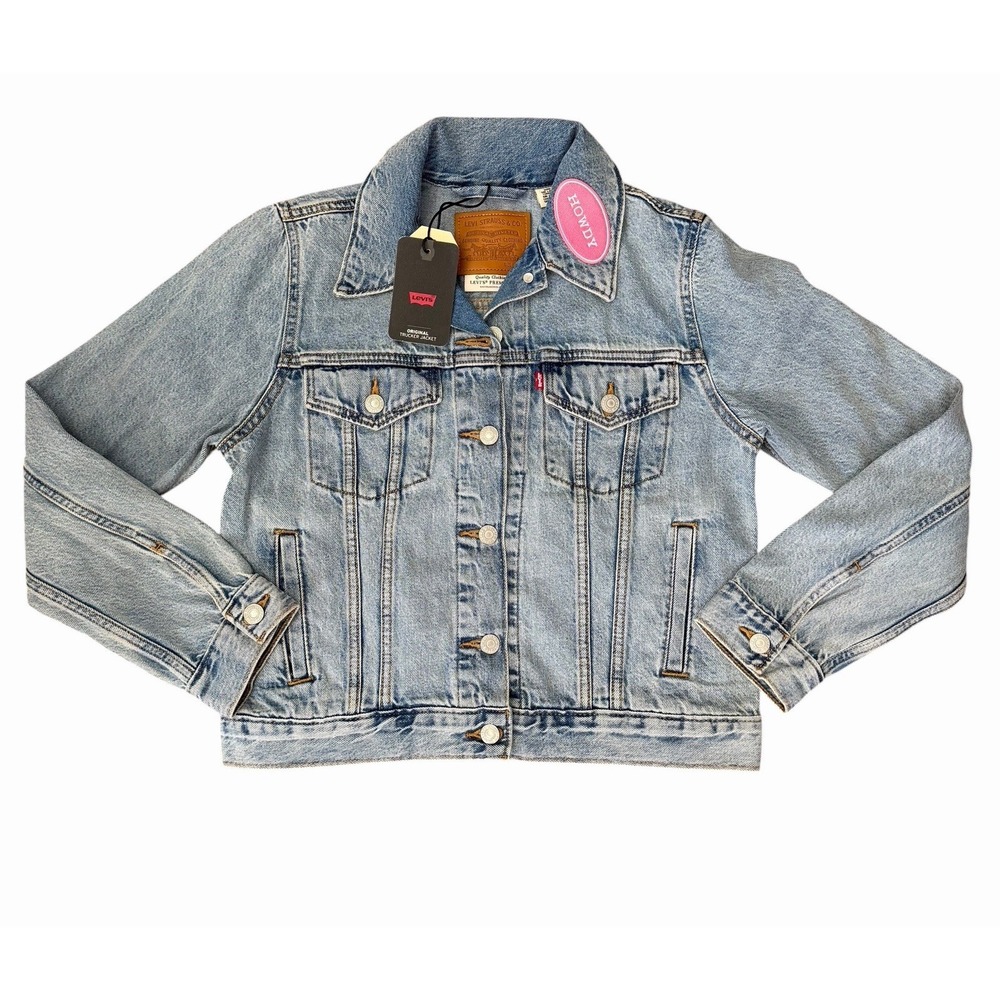 NWT Levi's Original Trucker Jacket Denim Sz‎ S Patches Nashville Country Classic